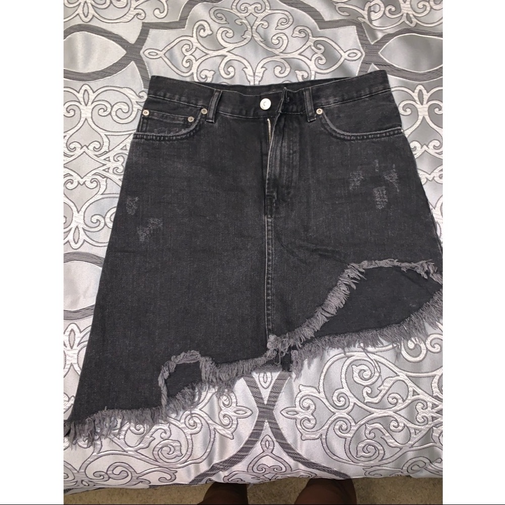 Zara Black Jean Skirt | Asymmetrical